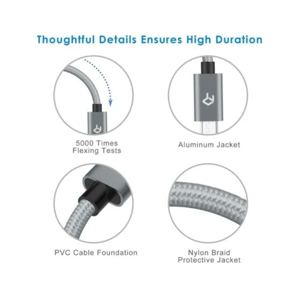 Rankie Micro USB Cable High Speed Data and Charging 3 Pack - 3 Feet